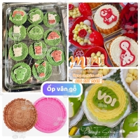 Silicon ốp vỏ gỗ tròn tạo vân đậu, bánh rau câu trang trí xôi, thạch